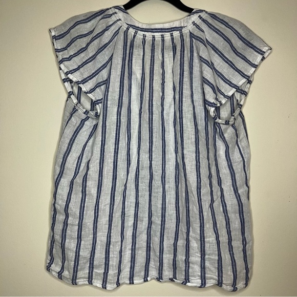 RAILS Alena Summer Lagenlook Buttondown Blouse Top in Villa Stripe - Picture 7 of 9